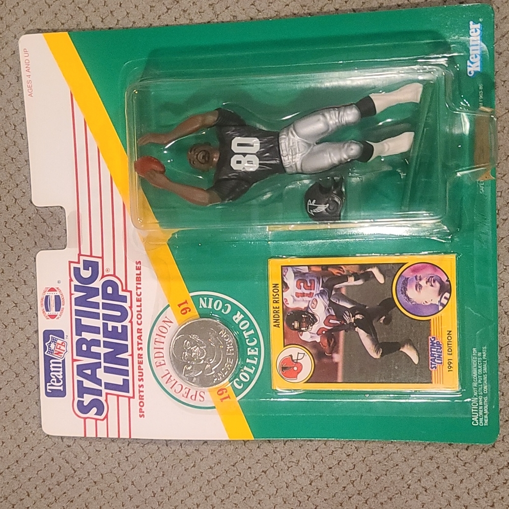 New 1991 Starting Lineup NFL Andre Rison Atlanta Falcons & Card Figure